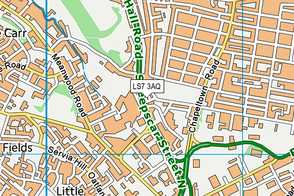 LS7 3AQ map - OS VectorMap District (Ordnance Survey)