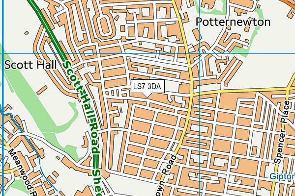 LS7 3DA map - OS VectorMap District (Ordnance Survey)