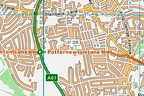 LS7 3DE map - OS VectorMap District (Ordnance Survey)