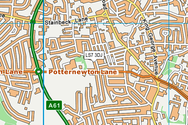 LS7 3DJ map - OS VectorMap District (Ordnance Survey)