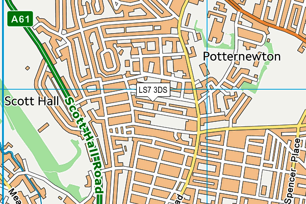 LS7 3DS map - OS VectorMap District (Ordnance Survey)