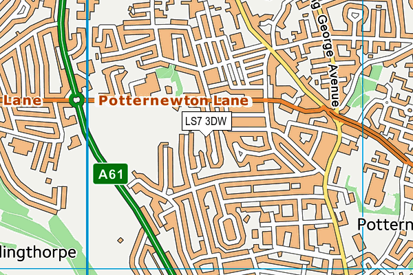 LS7 3DW map - OS VectorMap District (Ordnance Survey)