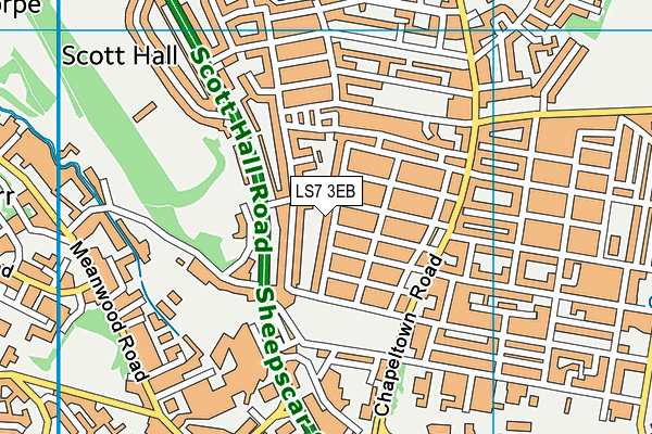 LS7 3EB map - OS VectorMap District (Ordnance Survey)