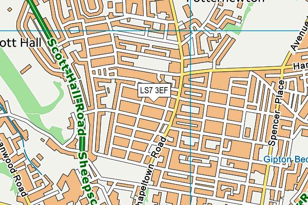 LS7 3EF map - OS VectorMap District (Ordnance Survey)