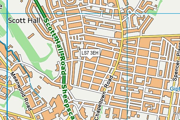 LS7 3EH map - OS VectorMap District (Ordnance Survey)