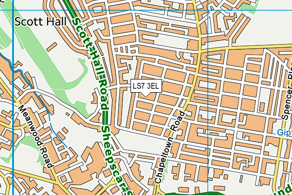 LS7 3EL map - OS VectorMap District (Ordnance Survey)