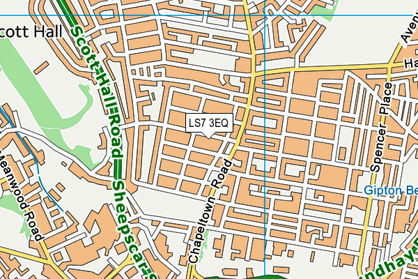 LS7 3EQ map - OS VectorMap District (Ordnance Survey)
