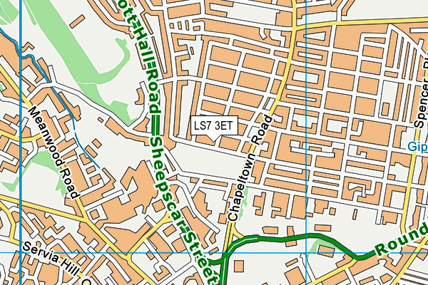 Norma Hutchinson Park map (LS7 3ET) - OS VectorMap District (Ordnance Survey)