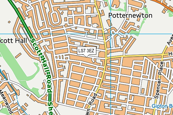 LS7 3EZ map - OS VectorMap District (Ordnance Survey)