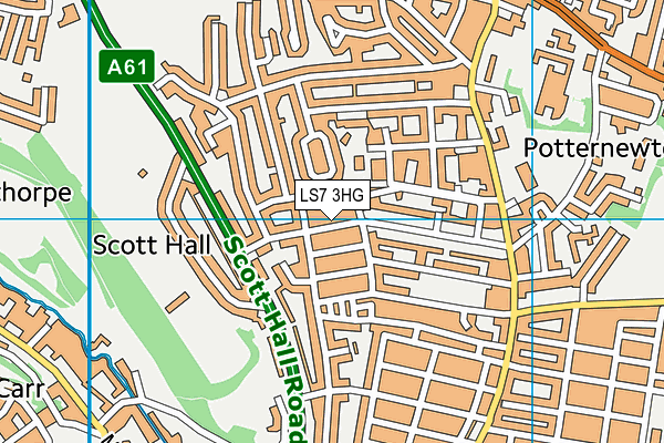 LS7 3HG map - OS VectorMap District (Ordnance Survey)