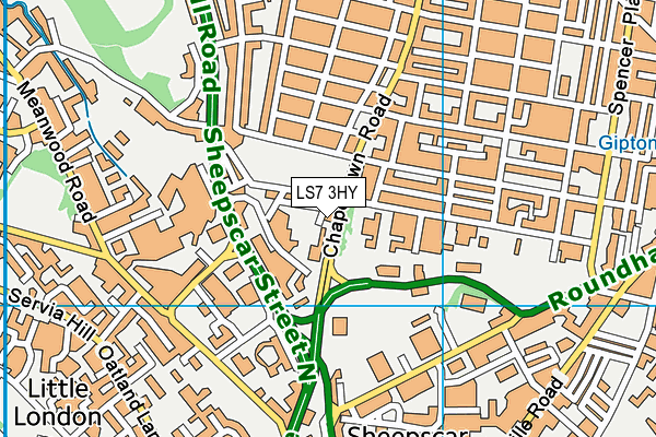 Mandela Centre map (LS7 3HY) - OS VectorMap District (Ordnance Survey)