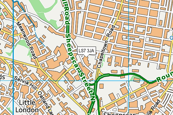 LS7 3JA map - OS VectorMap District (Ordnance Survey)