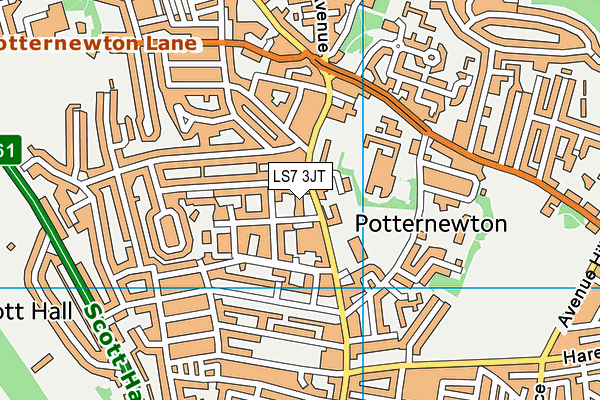 LS7 3JT map - OS VectorMap District (Ordnance Survey)