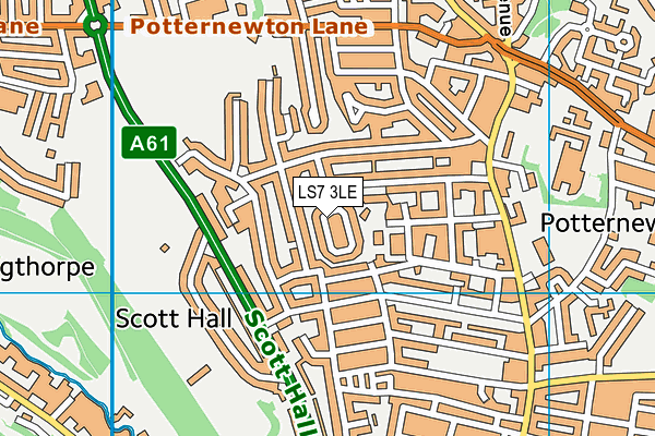 LS7 3LE map - OS VectorMap District (Ordnance Survey)