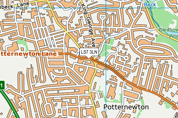 LS7 3LN map - OS VectorMap District (Ordnance Survey)