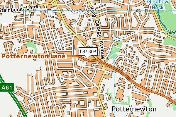 LS7 3LP map - OS VectorMap District (Ordnance Survey)
