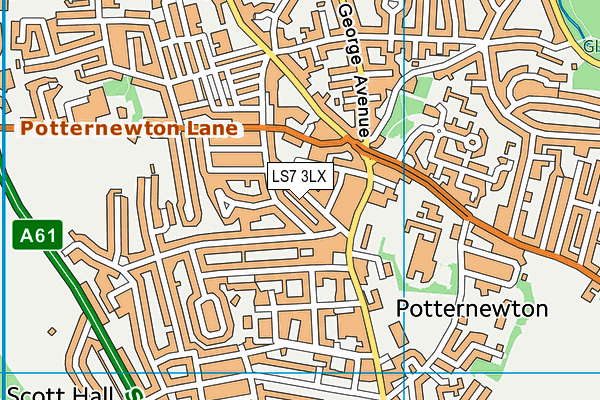 LS7 3LX map - OS VectorMap District (Ordnance Survey)