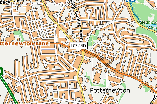 LS7 3ND map - OS VectorMap District (Ordnance Survey)