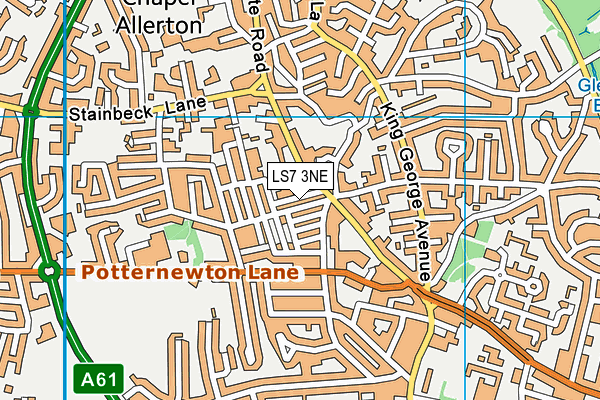 LS7 3NE map - OS VectorMap District (Ordnance Survey)