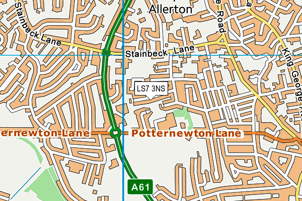 LS7 3NS map - OS VectorMap District (Ordnance Survey)