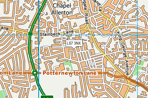 LS7 3NX map - OS VectorMap District (Ordnance Survey)