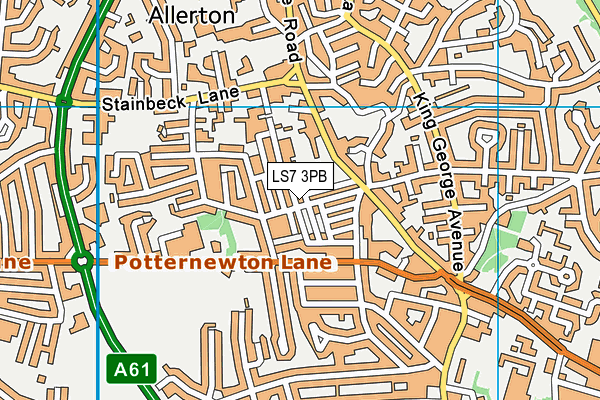 LS7 3PB map - OS VectorMap District (Ordnance Survey)