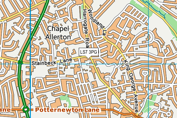 LS7 3PG map - OS VectorMap District (Ordnance Survey)