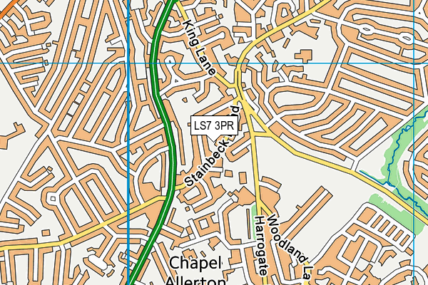 LS7 3PR map - OS VectorMap District (Ordnance Survey)