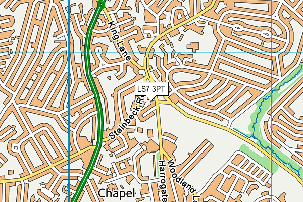 LS7 3PT map - OS VectorMap District (Ordnance Survey)