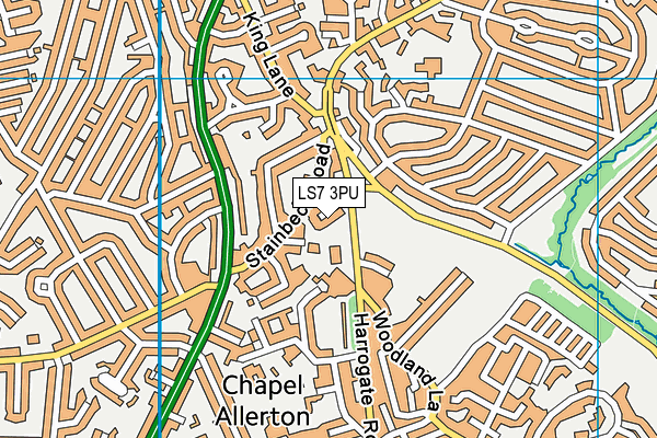 LS7 3PU map - OS VectorMap District (Ordnance Survey)