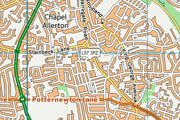 LS7 3PZ map - OS VectorMap District (Ordnance Survey)