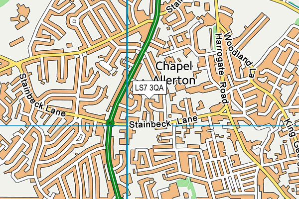 LS7 3QA map - OS VectorMap District (Ordnance Survey)