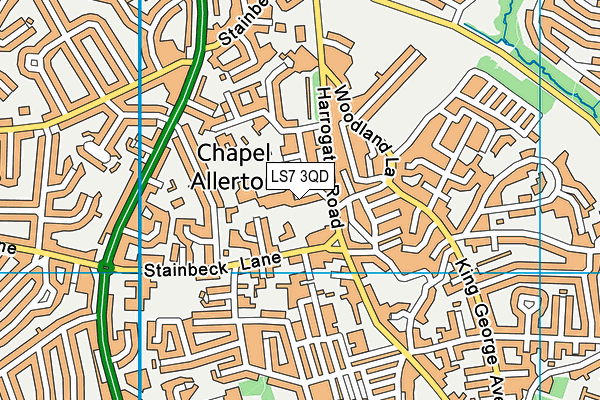 LS7 3QD map - OS VectorMap District (Ordnance Survey)