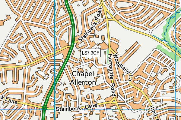 LS7 3QF map - OS VectorMap District (Ordnance Survey)