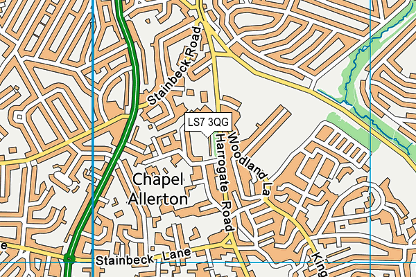 LS7 3QG map - OS VectorMap District (Ordnance Survey)