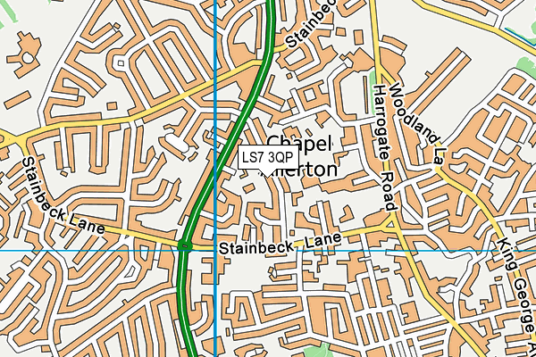 LS7 3QP map - OS VectorMap District (Ordnance Survey)