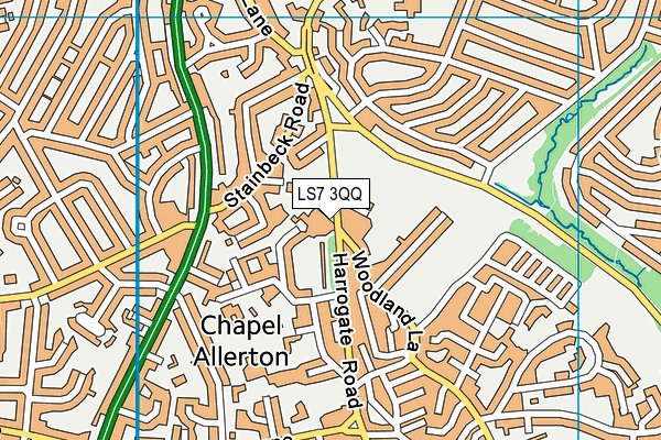 LS7 3QQ map - OS VectorMap District (Ordnance Survey)