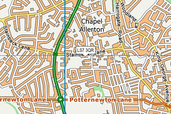 Stainbeck Lane Sports Field map (LS7 3QR) - OS VectorMap District (Ordnance Survey)
