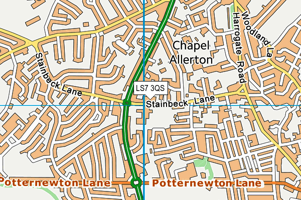 LS7 3QS map - OS VectorMap District (Ordnance Survey)