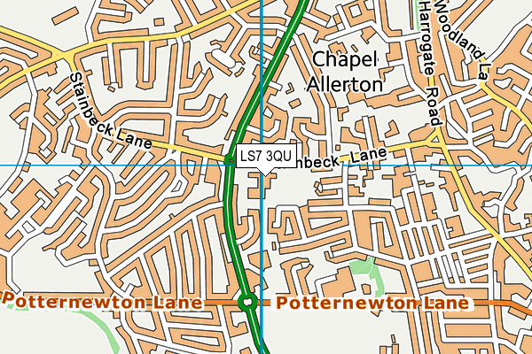 LS7 3QU map - OS VectorMap District (Ordnance Survey)