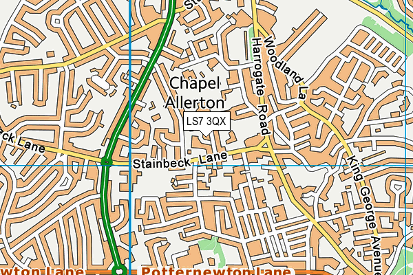 Chapel Allerton Tennis Squash & Gym Club map (LS7 3QX) - OS VectorMap District (Ordnance Survey)