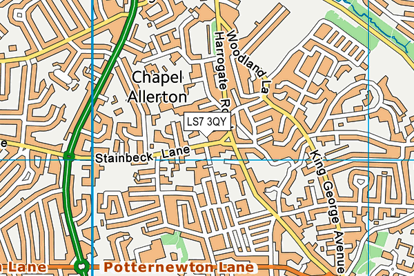 LS7 3QY map - OS VectorMap District (Ordnance Survey)