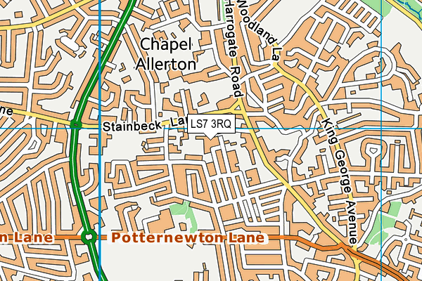 LS7 3RQ map - OS VectorMap District (Ordnance Survey)
