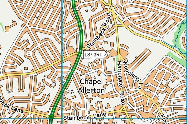 LS7 3RT map - OS VectorMap District (Ordnance Survey)