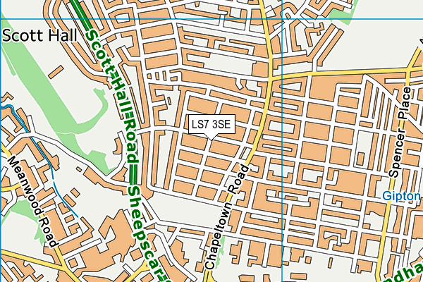 LS7 3SE map - OS VectorMap District (Ordnance Survey)