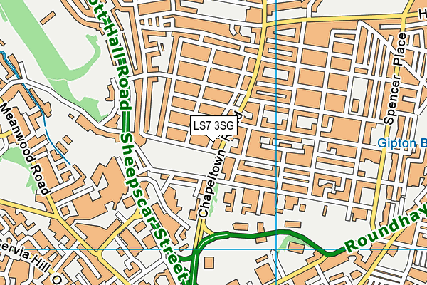 LS7 3SG map - OS VectorMap District (Ordnance Survey)