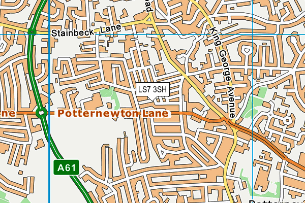 LS7 3SH map - OS VectorMap District (Ordnance Survey)