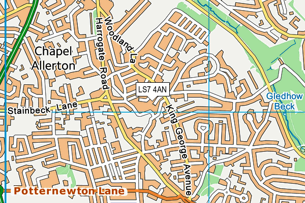 LS7 4AN map - OS VectorMap District (Ordnance Survey)