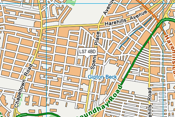 LS7 4BD map - OS VectorMap District (Ordnance Survey)
