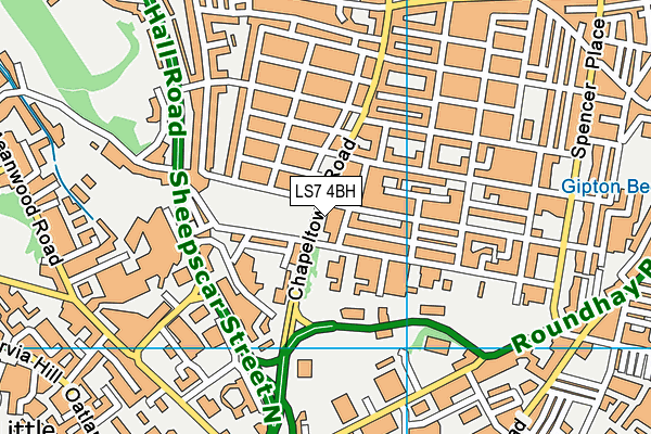 LS7 4BH map - OS VectorMap District (Ordnance Survey)